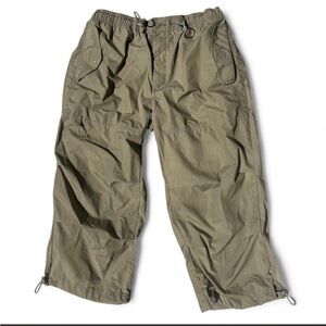 Olive Green Men's Cargo Pants - Casual Drawstring Waist